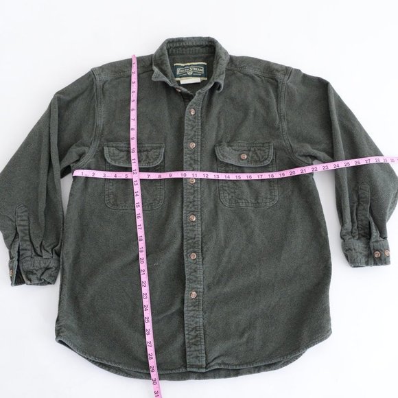 Field & Stream Hunter Green 100% Cotton Button Down Shacket Jacket  Shirt ~Large - Picture 4 of 12